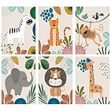 JATOK 6 Stück Malen Nach Zahlen Erwachsene, DIY Tier Gemälde für Anfänger, Handgemalt Ölgemälde Leinwand Kunst für Home Décor, Kreatives Geschenk für Stressabbau, Ohne Rahmen 25x35cm