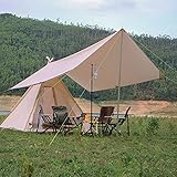 Pyramidenzelt, Indianerzelt mit Sonnenschutz, 3–4 Personen, Familienzelt, wasserdichtes Outdoor-Camping, Baumwollzelt, luxuriöses Jurtenzelt für Bergsteigen, Wandern, Camping