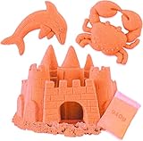 KOKOBOX Magic Sand 940g Kinetischer Sand Für Kinder 2 3 4 Jahre Zaubersand Sandkasten Spielzeug Sandkasten Sand Spielsand Knetsand Kreatives Kinderspielzeug Geschenk Junge Mädchen - Orange