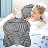 Badewannenkissen, Badekissen für Badewanne, Kissen Badewanne,Bathtub Pillow mit 4D-Air-Mesh-Technologie und 6 Saugnäpfen,Wannenkissen für Home Spa und Badewannen Stützt Kopf,Nacken,Schultern,Rücken