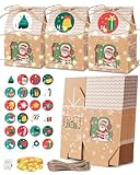 DIY Adventskalender zum Selber Befüllen Kinder : Bonus LED Adventskalender Tüten zum Befüllen Groß, Weihnachtskalender zum Befüllen Adventskalender Häuschen Adventskalender zum Befüllen Kinder