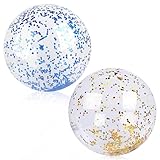 2 Stück Wasserball Aufblasbar, Strandball, Aufblasbare Glitter Wasserbälle, Pool Spielzeug Wasserbälle, Transparenter Wasserball Kinder, Sommer Strand Schwimmbad Spielzeug Ball Tauchbälle für Kinder