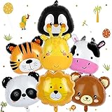7 Stück Tiere Folienballon, Kinder Tier Luftballons Set, Helium Luftballons Tiere, Safari Tierthema Party Luftballons, Dschungel Tierballons Kindergeburtstag, Junge Mädchen Geburtstagsfeier supplies