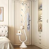 Moderner Kleiderständer aus Metall, freistehend, 8 Haken, mit Ablageschale für Schals, Taschen und Regenschirme, stilvoller Flurbaum für Eingangsbereich und Flur, 170,2 cm, Weiß