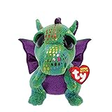 Carletto Ty 36186 Ty 36186-Cinder-Drache mit Glitzeraugen und glitzerndem Körper, Beanie Boo's, 15 cm, grün