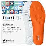 biped Cloud extra weiche Einlegesohlen für Alltag, Sport und Arbeitsschuhe - Orthopädisch dämpfende Schuheinlagen mit Fersenpolster – Massage Schaumstoff Einlagen z2938(orange,39-41)