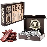 Rough Cut Jerky Box 430g - 9 Geschmacksrichtungen Beef Jerky, Chicken Jerky, Pork Jerky - Glutenfrei Protein Snack Meat Dörrfleisch - Trockenfleisch für Menschen - Gesunde Snacks