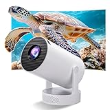 Buba Toys Beamer, tragbarer Mini Beamer mit WiFi 6 und Bluetooth 5.0, intelligenter Beamer 4K 1080P unterstützter, 280 ANSI Lumen Projektor, Auto Keystone Mini-Projektor für zu Hause (Weiß)