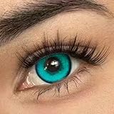 Daily Tageslinsen Farbige grün Weiche Tages-Kontaktlinsen | Emerald Dragon Pupil | 6 Stück | BC 8.6 mm | Water 43% | DIA 14.0 mm | (0.00 Dioptrien)