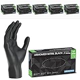 ARNOMED Einweghandschuhe Schwarz Extra Stark, Einmalhandschuhe M, 50% dickere Nitrilhandschuhe, 1000 Stück, Handschuhe Einweg puderfrei, latexfreie Gummihandschuhe, Einweghandschuhe in S, M, L, XL