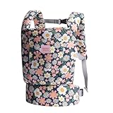 Bebamour Puppentrage für Mädchen, 3 in 1 weiches Tragetuch für Kinder, 100% Baumwolle Puppenzubehör(GreenFlowers)