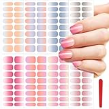 JSRQT 8 Blatt Nagelfolie Selbstklebend, Solide Farbe Nagellack Aufkleber, Selbstklebende Nagelkunst Aufkleber, Gel Nagelaufkleber Streifen Stickers mit Nagelfeile, Nagelkunst Dekor für Frauen Mädchen
