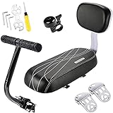 Queta Fahrradsitz für Kinder, Fahrradrücksitz mit Rückenlehne, weicher Schaumstoff-Rücksitz, Fahrradzubehör, mit Kissen und weicher Rückenlehne, bequem für Kinder oder Erwachsene.