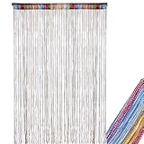 HFMYGS Fadenvorhang Türvorhang, Fliegenvorhang Terrassentür, Türvorhänge Fliegengitter Fliegenschutz, Fadenvorhang Blickdicht Glitzer Fadengardine Türvorhänge (Regenbogen 200x100cm)