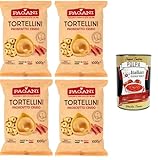 Pagani Pasta all' Uovo Tortellini con Prosciutto Crudo, Eiernudeln mit Parma ham, Pasta mit Ei 4x1kg + Italian Gourmet polpa 400g