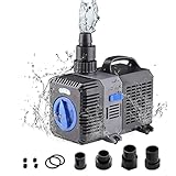 EXLECO Super Eco Teichpumpe Filterpumpe 3000L/H 10W Energiespar Wasserpumpe Koiteich Bachlaufpumpe Springbrunnenpumpe Aquarium Pumpe Brunnen Pumpe für Außen Wasserfall Teich Bachlauf Garten Brunnen