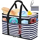 JUYANO Große Strandtasche mit Reißverschluss Wasserdicht Badetasche XXL Familie Reisetasche Beach Tote Bag Shopper Damen für Strand Pool Fitnessstudio Reisen 45L
