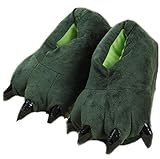 LANFIRE Unisex Soft Plüsch Haus Hausschuhe Tier Kostüm Pfote Claw Schuhe (M (EUR 35-39), Grün(Green))