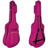 MINGZE 41 Zoll Gitarrentasche,Gitarren Gig Taschen,Plus Baumwolle dicke wasserdichte verstellbare Schultergurt Gitarre Rucksack, eine Vielzahl von Farben (Rose rot)