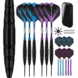 Illkjasfc 1 Set Professionelle Stahl Spitze Darts Set Mit Tragetasche Aluminium Wellen Metall Darts Nadel Set Für Dartscheibe Spiel