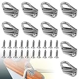 10PCS Planenhaken Anhänger, Planenbefestigung AnhäNger, Planenhaken Netzhaken Edelstahl Anhänger Haken mit 20 Schrauben, Metall Netzhaken Bootshaken für Plane & Anhängernetz Yachtzubehör
