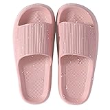 HSHAPAY Unisex Badeschuhe Damen Slides Sandalen Hausschuhe Herren Sommer Garten Badelatschen Rutschfest Plattform Badeschlappen Slippers Sommer Slide Indoor/Outdoor (38/39, Rosa, numeric_38)