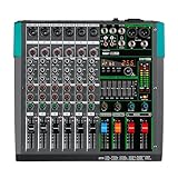 Depusheng PA6 professionele DJ audio mixer 6 kanaals ingang geïntegreerde 256 soorten DPS effecten ondersteunt 48V fantoomvoeding USB Bluetooth MP3 computeropname