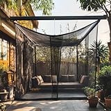Moskitonetz für die Terrasse 4 x 3 M | Sehr große Größen & Stoff für den Außenbereich Entwickelt | Insektennetz für Pavillon, Veranda & Gartenterrasse | Weißer Überdachung Insektenschutz