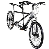 Galano Tandem Fahrrad 26 Zoll Mountainbike Nashville 24Gang MTB Hardtail Fahrrad (schwarz/grau, 53/46 cm)