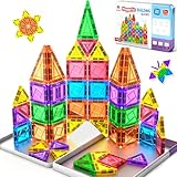 Subtail Magnetische Bausteine - 54 Teile Mini Magnetbausteine Reiseset Magnetspielzeug Reisespielzeug Magnet Kinder Spiel Bausteine Magnetic Tiles Geschenk Spielzeug ab 3 4 5 6 7+ Jahre Junge Mädchen
