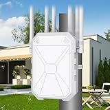 AX3000 Outdoor WLAN Repeater WiFi 6 Verstärker bis 3000Mbps, Dualband 2.4GHz & 5GHz, IP65 Wasserdicht, Lange Reichweite, Gigabit LAN, Access Point/Router/Repeater für Garten, Terrasse, Wohnmobil