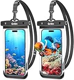 Gritin Wasserdicht Handyhülle, [2 Stück] IPX8 wasserdichte Handytaschen Unterwasser Hülle mit Sicherheitsschleife, Waterproof Phone Case bis 7.2' für iPhone 15 Pro Max, 14/13/12/11/XS, Galaxy S23/S22