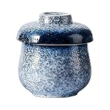 Egg Coddler - Verwöhnte Eierbecher | Vintage-Keramik-Kocher für weich gekochte Eier mit Deckel, Eier-Dampfschale für Zuhause, Schlafsaal, Hotel, Restaurant, Wohnung, Unternehmen, Vermietung | Eintopf