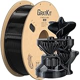 GratKit PETG Filament 1.75mm, -0.03mm, 3D Drucker Filament PETG, 1kg Spule, 3D Druck Filament PETG, Schwarz