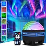 Nordlicht Projektor, Nordlicht Lampe Galaxy Projector, 2 in 1 Projektor für Nordlichter und Meereswellen, LED Sternenhimmel Projektor mit 7 Lichteffekten, RGB Projektorlampe für Schlafzimmer Party