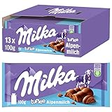 Milka Luflée Tafel 13 x 100g, Zarte Schokoladentafel aus luftiger Alpenmilch, Noch schokoladiger