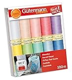 Gütermann creativ Nähfaden-Set mit 10 Spulen Allesnäher 100 m in Pastellfarben,Mehrfabig