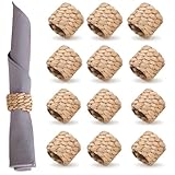 12 Stück Serviettenringe, Handgemachte Serviettenringe, Gewebte Serviette Ringe Set, Serviettenring, Handgefertigter Servietten Schnalle, für Esszimmer, Jahrestag