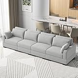 YGHQAP Modulares Sofa, Couch Sofa Aus Cordstoff Mit Kissen, Moderne Schlafcouch Für Wohnzimmer (Grau, Sofá de 4 Plazas)