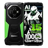 Blackview Fort 1 Android 15 Outdoor Handy ohne Vertrag 2025, 12GB+128GB/2TB Outdoor Smartphone 4G, 16MP AI Kamera, 6.56' HD+, 10000mAh, IP68 Wasserdicht Baustellenhandy,NFC,OTG,GPS,FM,5G WiFi,Grün