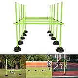 YRHome Agility Sprungstangen-Set Trainingsstangen Konditionelles Training Koordinationshürden für Sprungkraft Dribbling und Beweglichkeit Mit 15 Stangen - 100 cm, 10er Standfüße und 10 Clips