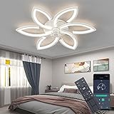 Deckenventilator Mit Beleuchtung,Deckenleuchte Mit Fernbedienung Und APP Leise,70W Dimmbare Deckenlampe mit ventilator Timer Lampe Mit Ventilator Für Schlafzimmer Wohnzimmer Esszimmer Licht,70CM