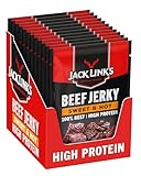 Jack Links Beef Jerky Sweet & Hot – 12er Pack (12 x 60g) – Trockenfleisch Eiweiß Snacks - High Protein Snack für Gym, Fitness, Outdoor - American Food für Menschen - Dörrfleisch Chips aus Rind Fleisch