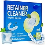 Renigungstabletten für Zahnspangen – 36 Retainer Reinigungstabletten, Flecken von Zahnspangen und Verfärbungen entfernen, geeignet für Invisalign und Mundschutz