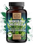 Spirulina Chlorella Tabletten -BIO- 6000mg je Tagesdosis I WICHTIG: 100% zertifzierte Bio-Ware I 500 Chlorella Spirulina Presslinge aus kontrolliert biologischem Anbau I Vegan - DE - Scheunengut®