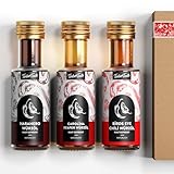 TIMBER TASTE® Scharfes Chili Öl Geschenkset für Männer & Frauen - 3 erlesene Speiseöle [3x100ml] - Premium Öl Ostergeschenk Set Männer & Frauen - Geschenkset zu Ostern, Hot Chili Gewürze - Ostern