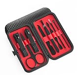NXPUXP 8 In 1 Maniküre Set,Nagelpflegeset,Alltäglich Nagelschere Set,Nagelset mit Etui,Nageletui Damen Männer,Fingernagel Pflege Set für Reise