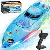 suangrc 918 RC Boot, Ferngesteuertes Boot für Kinder, RC-Boote für Pools, Wasserboote mit LED-Licht, Elektroboot, RC Schiff, Speedboot-Spielzeug für Erwachsene, Spielzeuggeschenk für Jungen