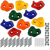Klettersteine für Kletterwand im Set bunt gemischt robuste Klettergriffe für Spielturm (10 Stück)