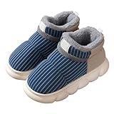 Thermo-Hausschuhe Warme Hausschuhe Damen Rutschfest Cloud Schuhe Weiche Filzpantoffeln Geschlossene Drinnen Und Draußen Pantoffeln mit Polar Fleece-Futter Slippers Unisex Damen Herren